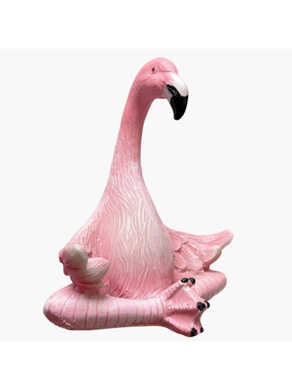 Pink Flamingo Figurine Seated Yoga Lotus Pose Figurine - Picture 2 of 10